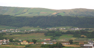 The fields marked by stone walls on Terceira.
