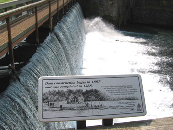 The dam was constructed in 1888 and was used to generate power.