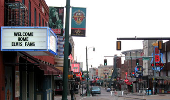 All the lights on Beale Street in town create a party atmosphere, even in the morning.