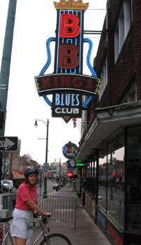 Ginny in front of B B King's place.