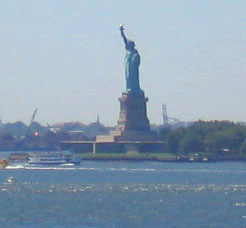 Statue of Liberty as seen from Brooklyn.
