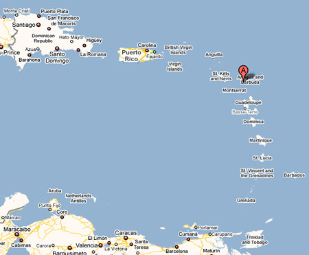 Antigua--Map by Google