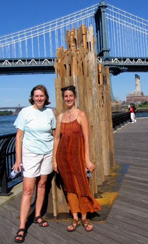 Ginny and Liz Marshall in a Brooklyn waterfront park.