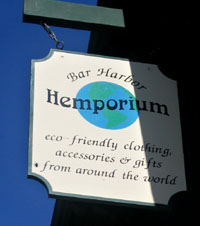 Eco-friendly shop sign.