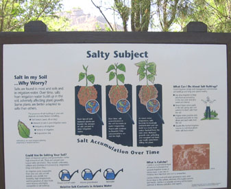 Sign at Boyce explaining salt build up.