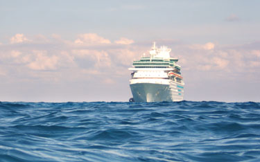 The ship from the snorkeler's eye's view
